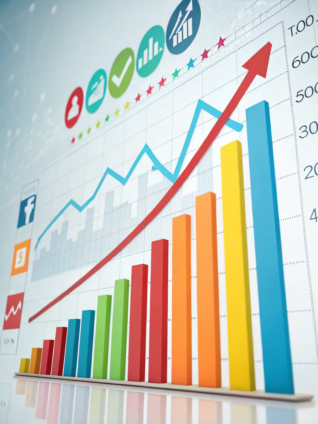 A graph showing improved search engine rankings and increased website traffic, illustrating the effectiveness of SEO strategies.