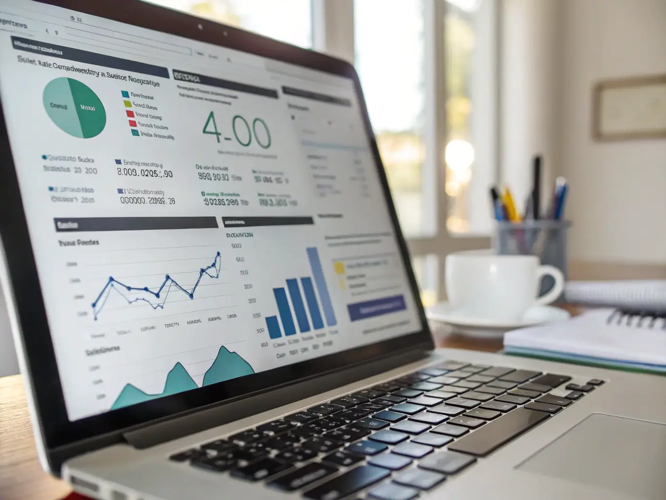 A graphic illustration depicting search engine optimization (SEO) strategies, including keyword research, link building, and content optimization, to improve website ranking.
